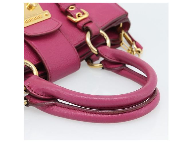 Borsa Miu Miu Madras in pelle 2 in 1 rosa oro Auth 187558A D'oro - vista 7