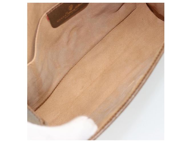 GUCCI GG Supreme Web Sherry Line Clutch Bag PVC Beige 89 01 030 Auth 187358 - view 10