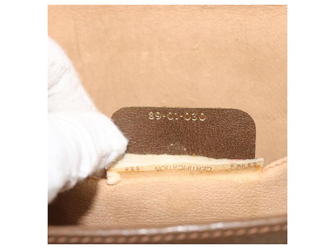 GUCCI GG Supreme Web Sherry Line Clutch Bag PVC Beige 89 01 030 Auth 187358 - view 12
