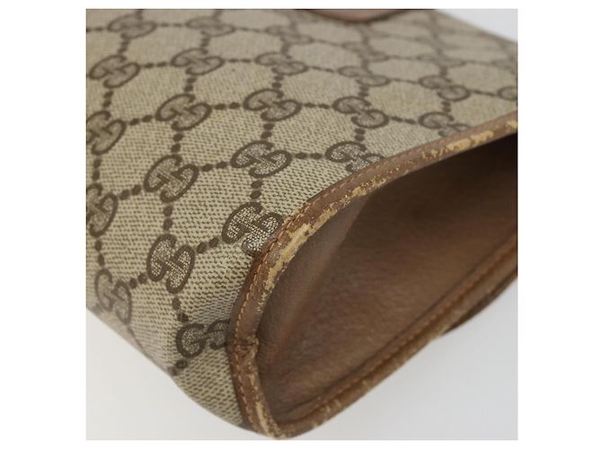 GUCCI GG Supreme Web Sherry Line Clutch Bag PVC Beige 89 01 030 Auth 187358 - view 15