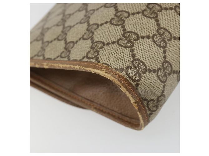 GUCCI GG Supreme Web Sherry Line Clutch Bag PVC Beige 89 01 030 Auth 187358 - view 16