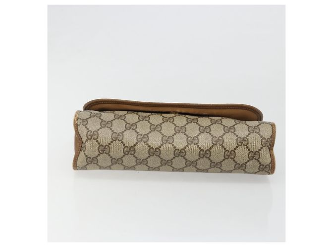 GUCCI GG Supreme Web Sherry Line Clutch Bag PVC Beige 89 01 030 Auth 187358 - view 6