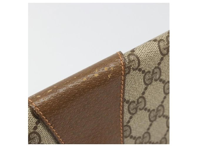 GUCCI GG Supreme Web Sherry Line Clutch Bag PVC Beige 89 01 030 Auth 187358 - view 8