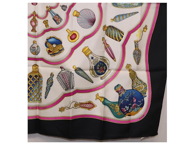 Hermès HERMES Carré 90 Sciarpa "Pourvu qu'on oit l'ivresse..." Seta Nero Auth 185840 - vista 10