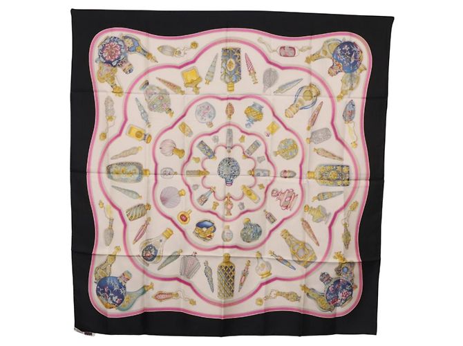 Hermès HERMES Carré 90 Sciarpa "Pourvu qu'on oit l'ivresse..." Seta Nero Auth 185840 - vista 12