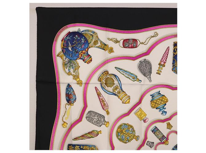 Hermès HERMES Carré 90 Sciarpa "Pourvu qu'on oit l'ivresse..." Seta Nero Auth 185840 - vista 2