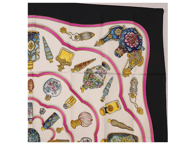 Hermès HERMES Carré 90 Sciarpa "Pourvu qu'on oit l'ivresse..." Seta Nero Auth 185840 - vista 4