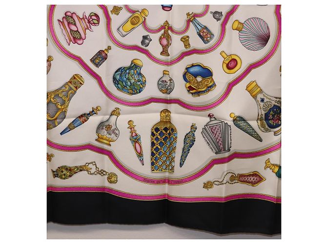 Hermès HERMES Carré 90 Sciarpa "Pourvu qu'on oit l'ivresse..." Seta Nero Auth 185840 - vista 9