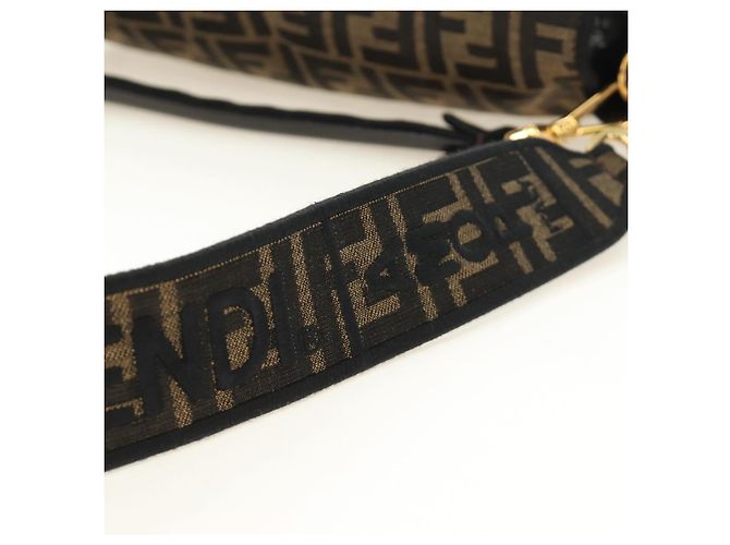 FENDI Zucca Canvas Mamma Baguette Shoulder Bag 2way Black Brown Auth 185598SM Marrone Nero - vista 18