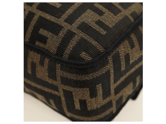 FENDI Zucca Canvas Mamma Baguette Shoulder Bag 2way Black Brown Auth 185598SM Marrone Nero - vista 24
