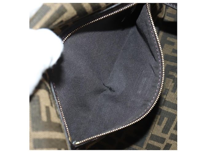 FENDI Zucca Canvas Mamma Baguette Shoulder Bag 2way Black Brown Auth 185598SM Marrone Nero - vista 33