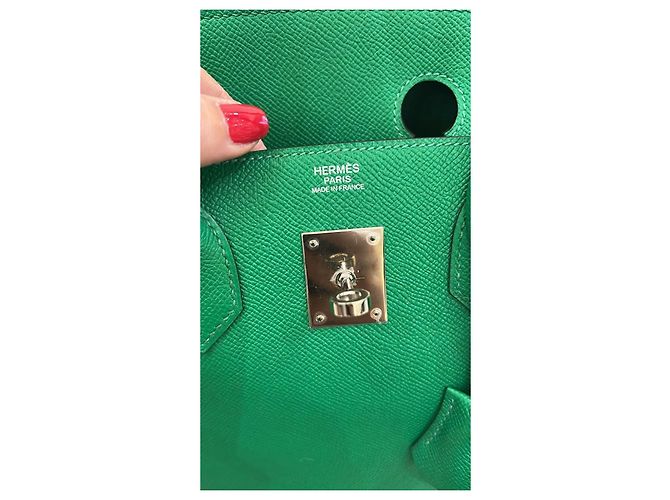 Borsa Hermès Birkin 30 Pelle Togo Verde Bambou - vista 10