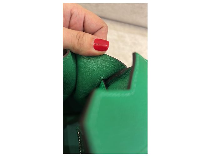 Borsa Hermès Birkin 30 Pelle Togo Verde Bambou - vista 11