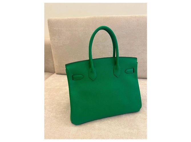 Borsa Hermès Birkin 30 Pelle Togo Verde Bambou - vista 2