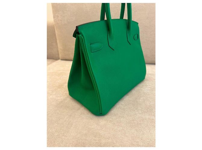 Borsa Hermès Birkin 30 Pelle Togo Verde Bambou - vista 3