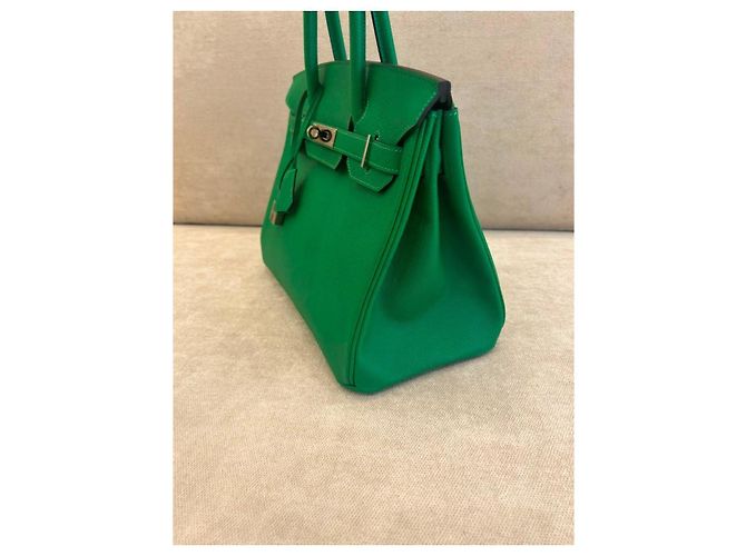 Borsa Hermès Birkin 30 Pelle Togo Verde Bambou - vista 5