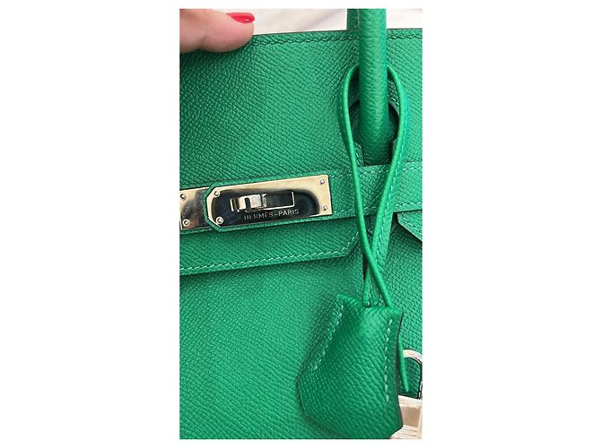 Borsa Hermès Birkin 30 Pelle Togo Verde Bambou - vista 8