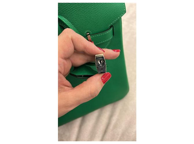 Borsa Hermès Birkin 30 Pelle Togo Verde Bambou - vista 9