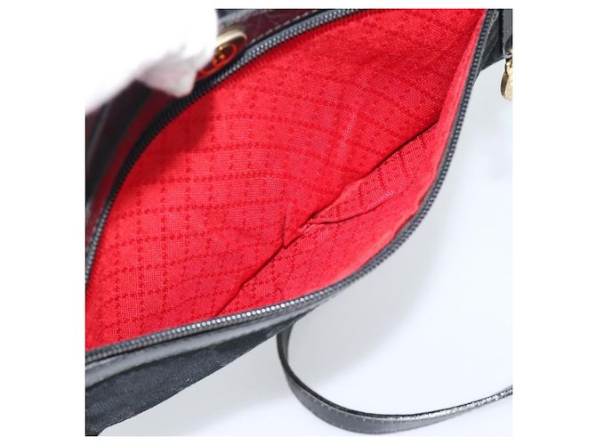 Borsa a tracolla GUCCI GG Canvas Web Sherry Line Nero Rosso Verde Auth ka4825 - vista 22