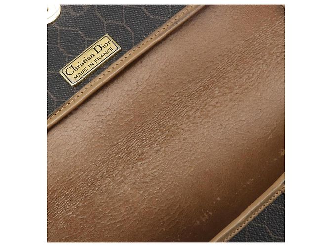Bolso de Hombro Christian Dior Honeycomb Canvas PVC Negro Oro Auth 186807 Dorado - vista 17
