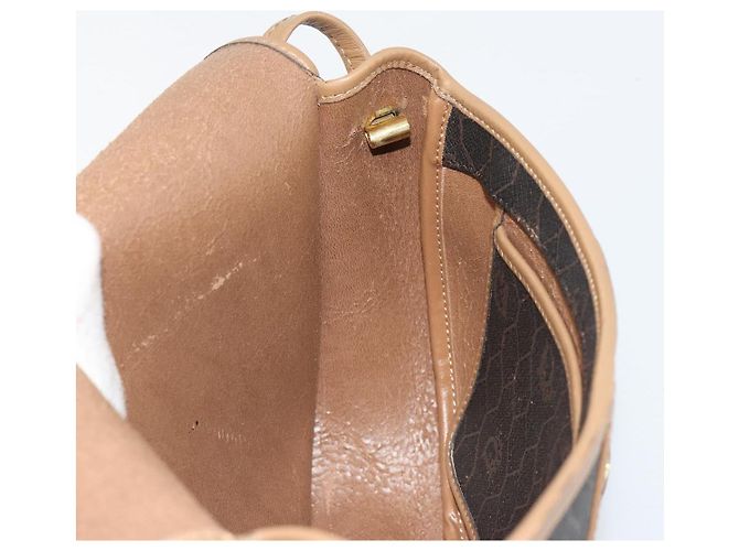 Bolso de Hombro Christian Dior Honeycomb Canvas PVC Negro Oro Auth 186807 Dorado - vista 19