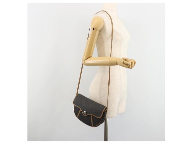 Bolso de Hombro Christian Dior Honeycomb Canvas PVC Negro Oro Auth 186807 Dorado - vista 22