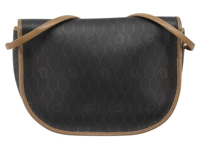 Bolso de Hombro Christian Dior Honeycomb Canvas PVC Negro Oro Auth 186807 Dorado - vista 3