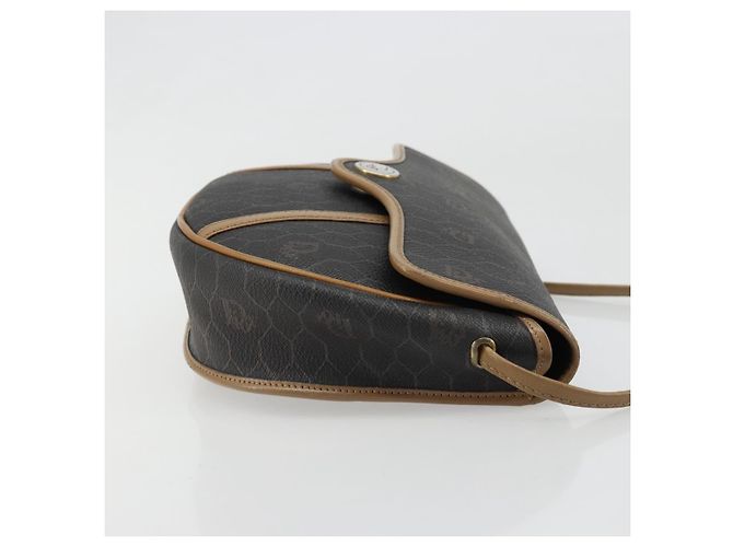 Bolso de Hombro Christian Dior Honeycomb Canvas PVC Negro Oro Auth 186807 Dorado - vista 4
