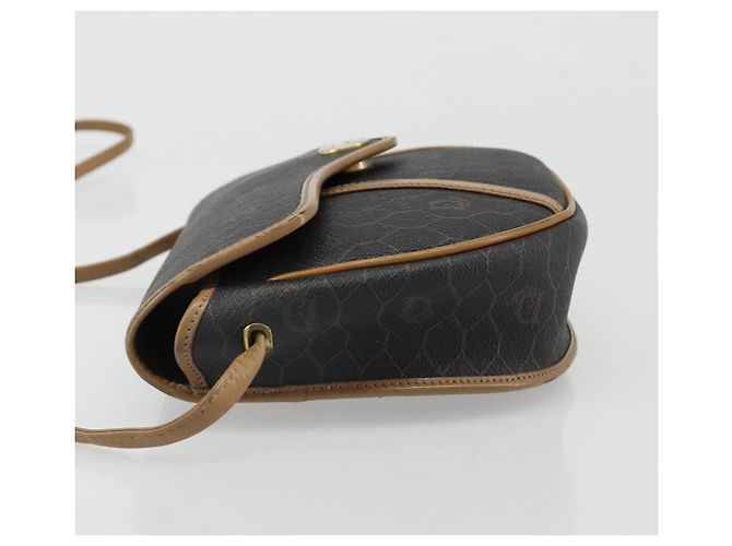 Bolso de Hombro Christian Dior Honeycomb Canvas PVC Negro Oro Auth 186807 Dorado - vista 5