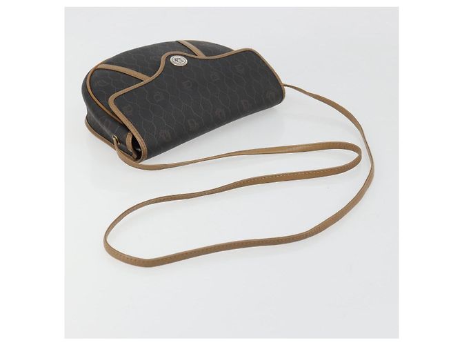 Bolso de Hombro Christian Dior Honeycomb Canvas PVC Negro Oro Auth 186807 Dorado - vista 7