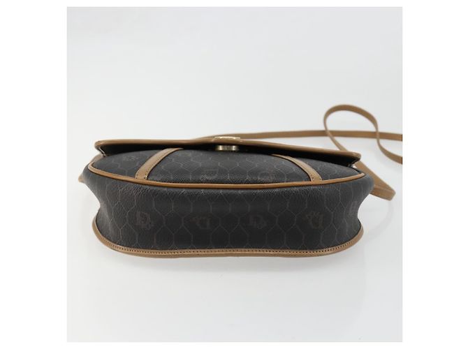 Bolso de Hombro Christian Dior Honeycomb Canvas PVC Negro Oro Auth 186807 Dorado - vista 9