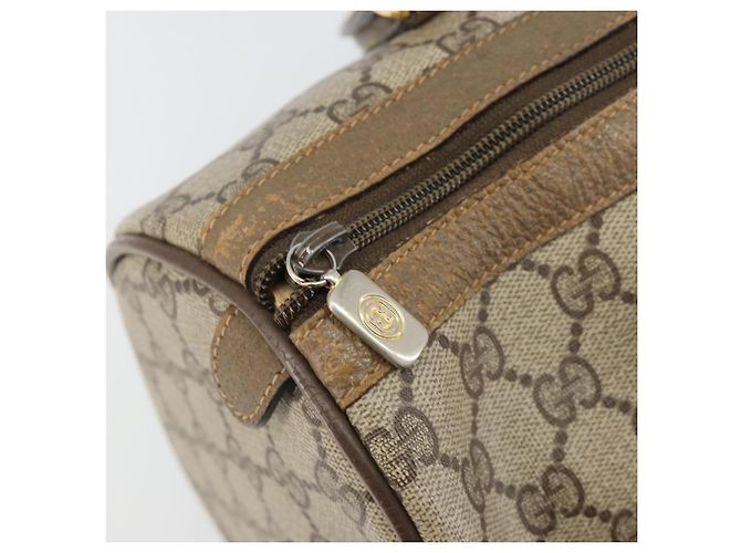 Bolsa Boston GUCCI GG Supreme Web Sherry Line PVC Bege Ouro 40 02 007 Auth 186023 Dourado - vista 10