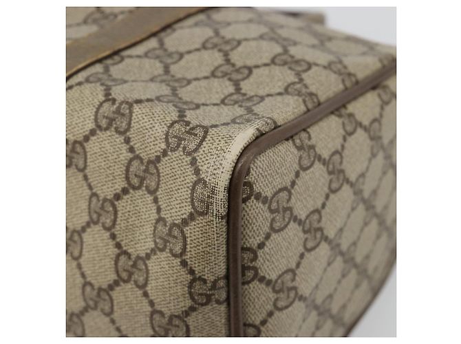Bolsa Boston GUCCI GG Supreme Web Sherry Line PVC Bege Ouro 40 02 007 Auth 186023 Dourado - vista 15