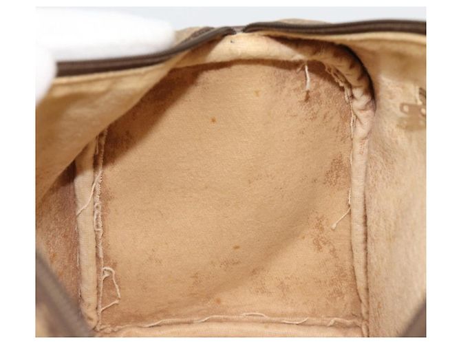 Bolsa Boston GUCCI GG Supreme Web Sherry Line PVC Bege Ouro 40 02 007 Auth 186023 Dourado - vista 21