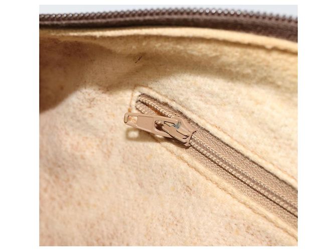 Bolsa Boston GUCCI GG Supreme Web Sherry Line PVC Bege Ouro 40 02 007 Auth 186023 Dourado - vista 22