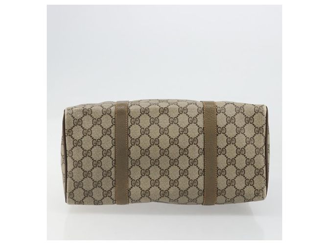 Bolsa Boston GUCCI GG Supreme Web Sherry Line PVC Bege Ouro 40 02 007 Auth 186023 Dourado - vista 5