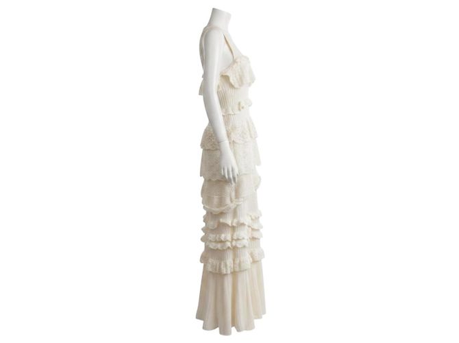 Abito maxi senza maniche in maglia crochet avorio Staud - vista 2