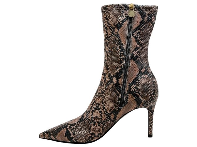 Stella Mc Cartney Botines Stella McCartney Coffee Iconic Snake Print Castaño - vista 3