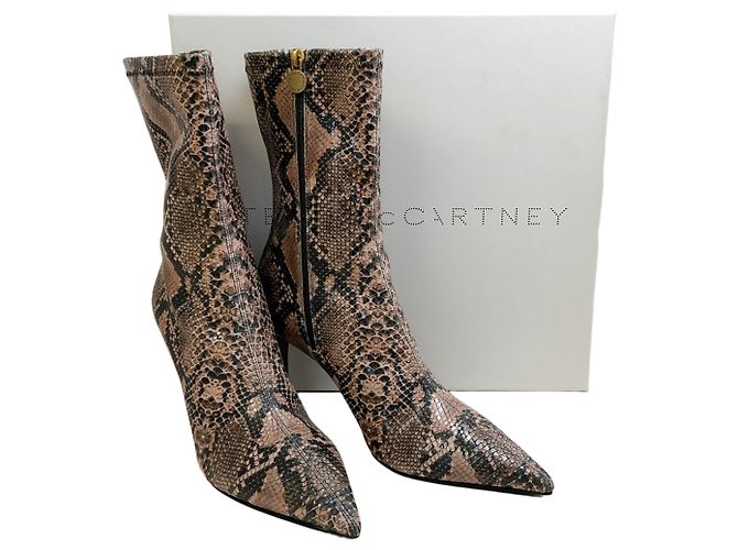 Stella Mc Cartney Botines Stella McCartney Coffee Iconic Snake Print Castaño - vista 6