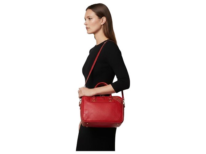 Balenciaga Borsa City in pelle rossa Rosso - vista 3
