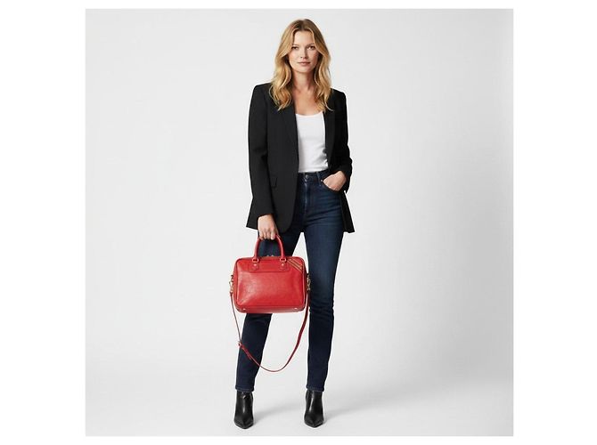 Balenciaga Borsa City in pelle rossa Rosso - vista 6