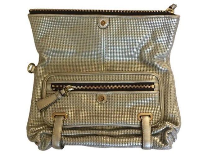 Clutch Coach in pelle oro metallizzato D'oro - vista 3
