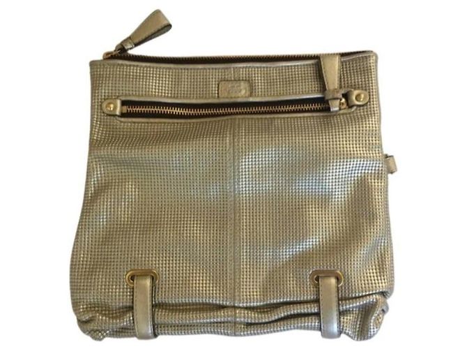 Clutch Coach in pelle oro metallizzato D'oro - vista 5