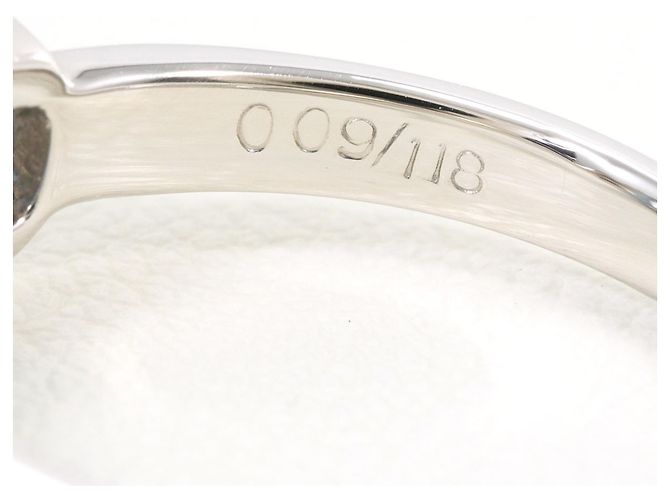 Autre Marque Platinring mit Aquamarin und Diamant - Ansicht 5