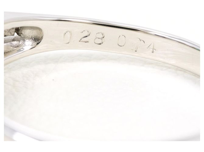 Autre Marque Platin-Ring mit Diamant und Smaragd - Ansicht 4