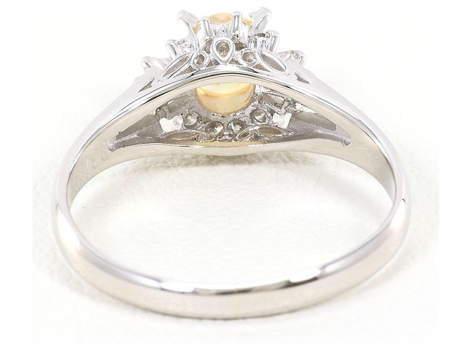Autre Marque Platinring mit Opal und Diamanten - Ansicht 4
