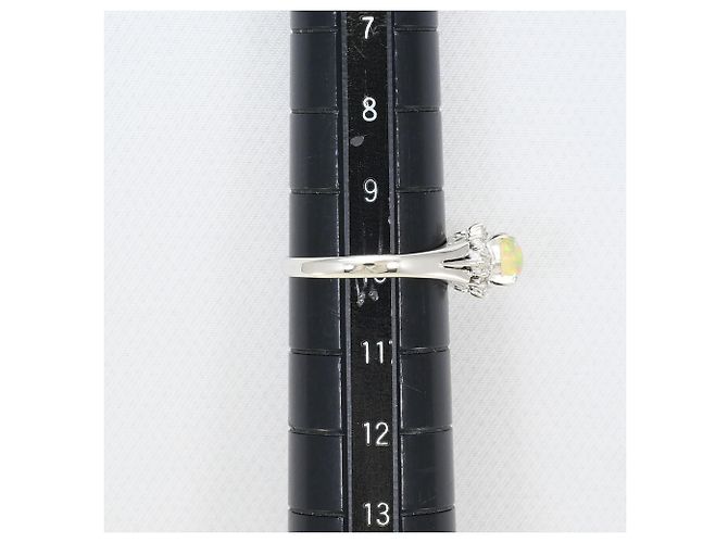 Autre Marque Platinring mit Opal und Diamanten - Ansicht 7