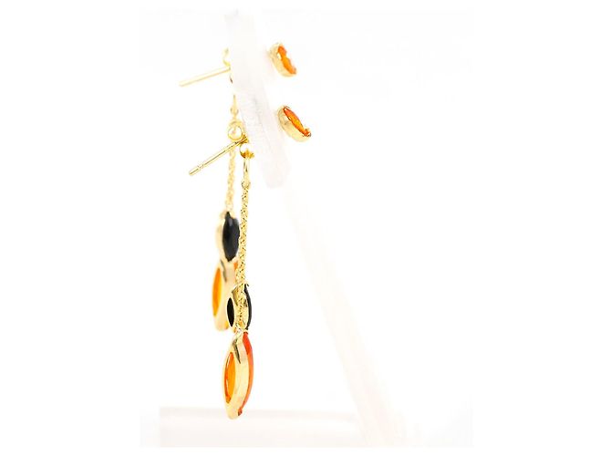 Autre Marque Orecchini pendenti in oro giallo 18K con onice D'oro - vista 2