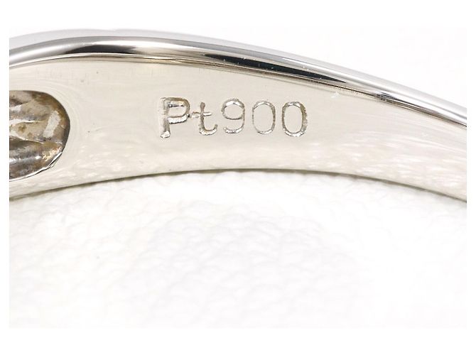 Autre Marque PT900 Platinring mit blauem Diamanten - Ansicht 4
