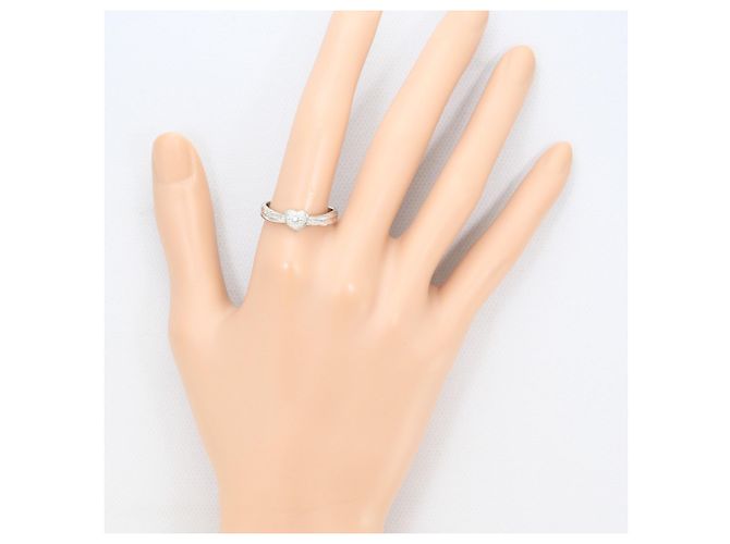Autre Marque PT900 Platinring mit blauem Diamanten - Ansicht 6